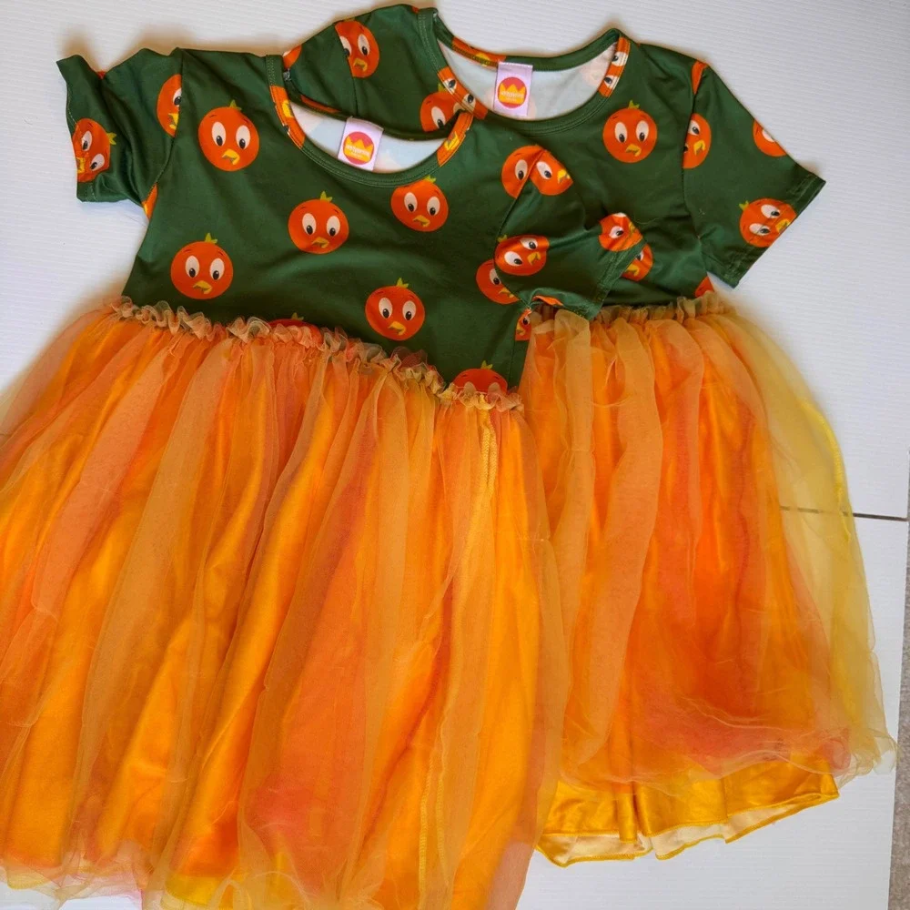 Orange‎ Bird Tutu Dress Kids 8 Green Orange Epcot Whitydarling